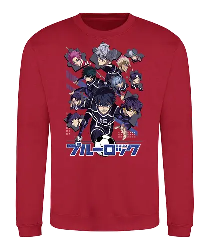 Blue Lock – Striker Evolution - anime aesthetic, blue lock, soccer anime, football anime, striker program, egoist player, anime sports, competitive anime, sports manga, japanese anime, anime art, goal scoring, striker battle, training arc, intense rivalry - Sweatshirt