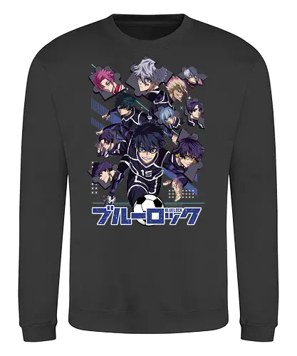 Blue Lock – Striker Evolution - anime aesthetic, blue lock, soccer anime, football anime, striker program, egoist player, anime sports, competitive anime, sports manga, japanese anime, anime art, goal scoring, striker battle, training arc, intense rivalry - Sweatshirt