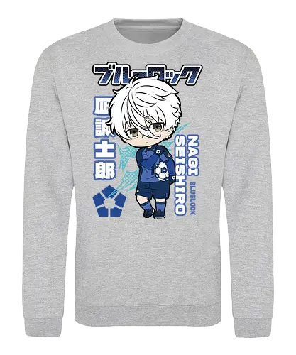 Nagi – Chibi Genius - blue lock, nagi seishiro, chibi anime, chibi nagi, cute anime boy, soccer anime, football anime, kawaii anime, sports manga, japanese anime, anime art, mini character, cute design, anime aesthetic, blue lock - Sweatshirt