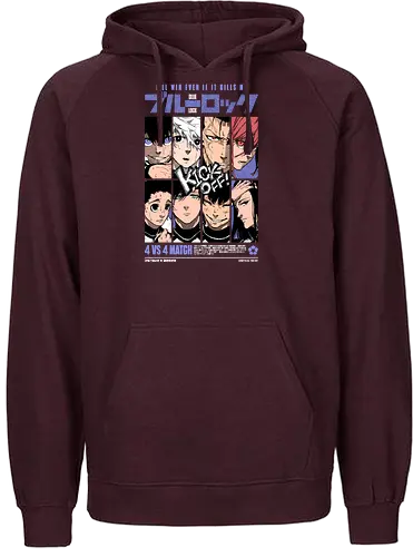 Blue Lock – 4v4 Showdown - blue lock, 4v4 match, soccer battle, football anime, team match, striker clash, sports anime, competitive anime, manga series, japanese anime, anime art, intense game, blue lock arc, teamwork vs ego, anime aesthetic - Fairtrade Hoodie