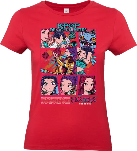 Huntrix – Elite Hunters - huntrix, hunter squad, anime hunters, monster hunting, action anime, dark fantasy, battle squad, anime team, manga style, japanese anime, anime art, elite fighters, hunter guild, combat anime, anime aesthetic - Standard T-Shirt (Women)