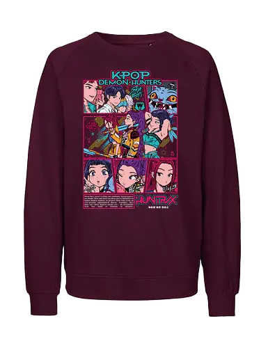 Huntrix – Elite Hunters - huntrix, hunter squad, anime hunters, monster hunting, action anime, dark fantasy, battle squad, anime team, manga style, japanese anime, anime art, elite fighters, hunter guild, combat anime, anime aesthetic - Fairtrade Sweatshirt