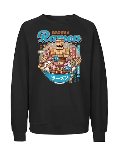 Erdrea Monsters Ramen Vintage - erdrea, rpg, jrpg, echoes of an elusive age, ramen, Quest, dragon quest xi, slime, king slime, monsters, golem, gaming, gamer, video game, video games - Fairtrade Sweatshirt