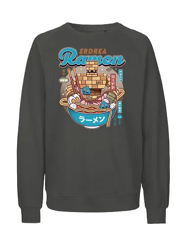 Erdrea Monsters Ramen Vintage - erdrea, rpg, jrpg, echoes of an elusive age, ramen, Quest, dragon quest xi, slime, king slime, monsters, golem, gaming, gamer, video game, video games - Fairtrade Sweatshirt