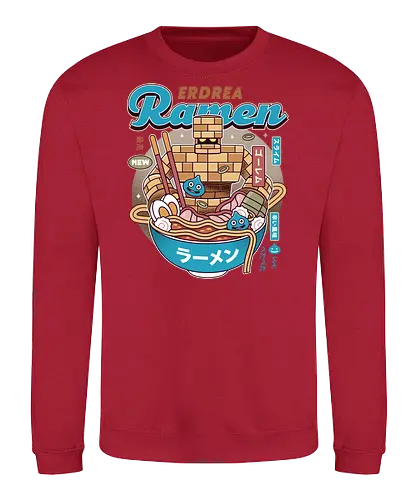 Erdrea Monsters Ramen Vintage - erdrea, rpg, jrpg, echoes of an elusive age, ramen, Quest, dragon quest xi, slime, king slime, monsters, golem, gaming, gamer, video game, video games - Sweatshirt