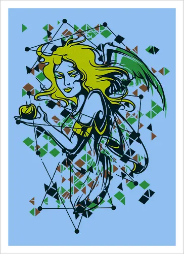 Cyber Angel Aesthetic Neon Green Glitch