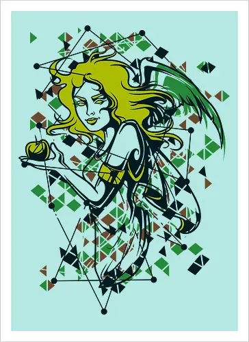 Cyber Angel Aesthetic Neon Green Glitch