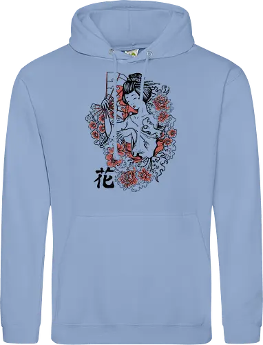 Minimalist Japanese Geisha Floral Silhouette