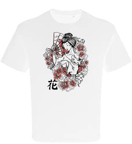Minimalist Japanese Geisha Floral Silhouette