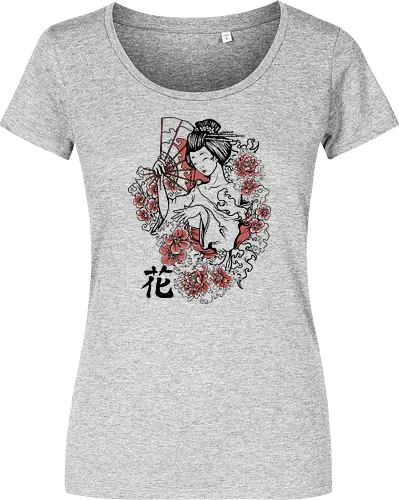 Minimalist Japanese Geisha Floral Silhouette