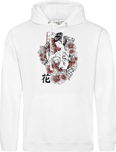 Minimalist Japanese Geisha Floral Silhouette