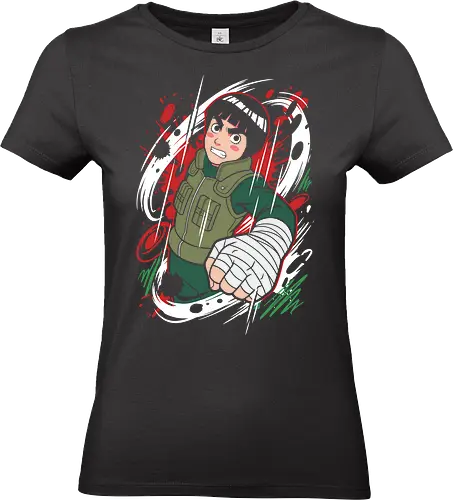 ROCK LEE EIGHT GATES PUNCH - rock lee t-shirt, naruto shippuden apparel, eight gates technique merch, anime action graphic tee, taijutsu ninja shirt, konoha hidden leaf apparel, detailed character illustration, shonen anime merchandise, powerful punch art, red and white splatters design, anime streetwear for men, high-quality anime print, naruto fan gifts, rock lee fan art, action-pose shirt - Standard T-Shirt (Women)
