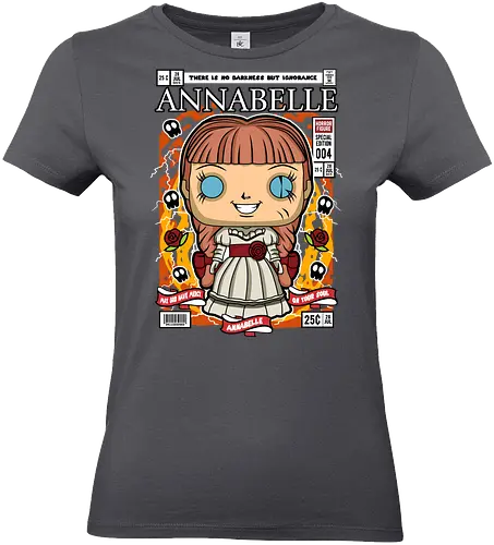 Annabelle – Pop Style Horror - annabelle, horror doll, creepy doll, funko style, chibi horror, kawaii spooky, horror movie, haunted doll, pop figure style, scary cute, horror art, spooky aesthetic, collectible style, cute horror, anime style - Standard T-Shirt (Women)