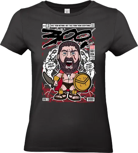 300 – Spartan Warrior - 300 movie, spartan warrior, leonidas sparta, ancient battle, greek warrior, funko style, chibi warrior, movie character, pop figure style, stylized figure, collectible design, warrior aesthetic, battle scene, cinematic design, cute stylized - Standard T-Shirt (Women)