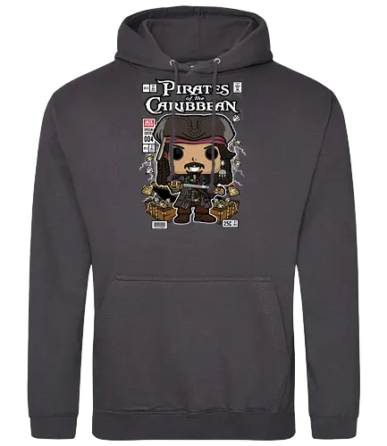 Jack Sparrow – Pirate Captain - jack sparrow, pirates of the caribbean, pirate captain, movie character, adventure film, funko style, chibi pirate, pop figure style, stylized character, collectible design, pirate aesthetic, ocean adventure, cinematic icon, cute stylized, pirate life - Standard Hoodie