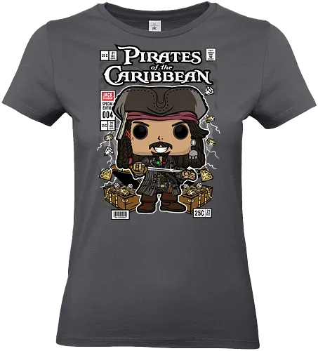 Jack Sparrow – Pirate Captain - jack sparrow, pirates of the caribbean, pirate captain, movie character, adventure film, funko style, chibi pirate, pop figure style, stylized character, collectible design, pirate aesthetic, ocean adventure, cinematic icon, cute stylized, pirate life - Standard T-Shirt (Women)