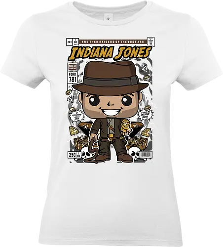 Adventure Explorer - explorer hero, adventure movie, archaeologist, treasure hunter, funko style, chibi adventurer, pop figure style, stylized character, collectible design, action hero, cinematic icon, classic film, adventure aesthetic, cute stylized - Standard T-Shirt (Women)