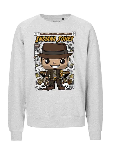 Adventure Explorer - explorer hero, adventure movie, archaeologist, treasure hunter, funko style, chibi adventurer, pop figure style, stylized character, collectible design, action hero, cinematic icon, classic film, adventure aesthetic, cute stylized - Fairtrade Sweatshirt