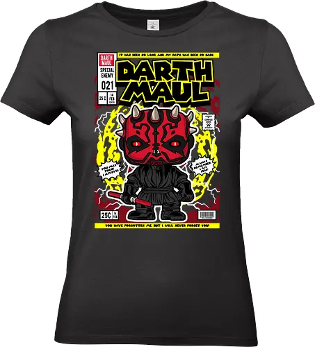 Darth Maul – Sith Warrior - Space Opera, double lightsaber, dark side, sci fi saga, funko style, chibi sith, pop figure style, stylized character, collectible design, villain icon, galaxy battle, force user, cute stylized - Standard T-Shirt (Women)