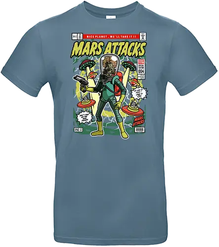 Mars Attacks – Alien Invader - mars attacks, alien invaders, sci fi comedy, retro aliens, cult movie, space invasion, funko style, chibi alien, pop figure style, stylized character, collectible design, retro sci fi, funny alien, space aesthetic, cute weird - Standard T-Shirt