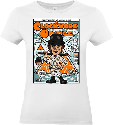 A Clockwork Orange – Alex DeLarge - a clockwork orange, alex delarge, cult film, dystopian movie, classic cinema, psychological film, funko style, chibi character, pop figure style, stylized design, collectible figure, retro aesthetic, film icon, vintage cinema, cute stylized - Standard T-Shirt (Women)
