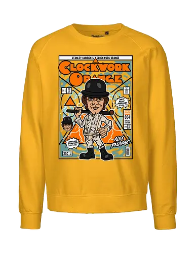 A Clockwork Orange – Alex DeLarge - a clockwork orange, alex delarge, cult film, dystopian movie, classic cinema, psychological film, funko style, chibi character, pop figure style, stylized design, collectible figure, retro aesthetic, film icon, vintage cinema, cute stylized - Fairtrade Sweatshirt