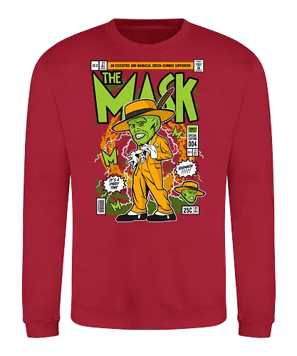 The Mask – Chaos Unleashed - the mask, jim carrey, comedy movie, cartoon chaos, green mask, funny character, funko style, chibi character, pop figure style, stylized design, collectible figure, humor aesthetic, movie icon, cartoon vibe, cute stylized - Sweatshirt