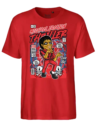 Thriller – Zombie King - thriller, zombie dance, music video, pop legend, 80s music, funko style, chibi dancer, pop figure style, stylized character, collectible design, music icon, horror dance, retro aesthetic, cute spooky - Fairtrade T-Shirt
