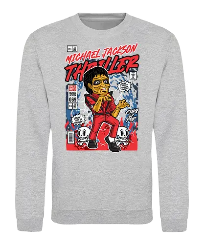 Thriller – Zombie King - thriller, zombie dance, music video, pop legend, 80s music, funko style, chibi dancer, pop figure style, stylized character, collectible design, music icon, horror dance, retro aesthetic, cute spooky - Sweatshirt