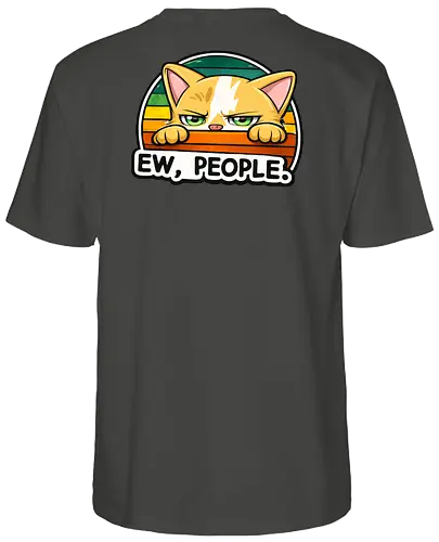 Ew, People. Back - Simlow, Twitch, Streamer, Katze, Chaos, Liebe, Herz - Fairtrade T-Shirt