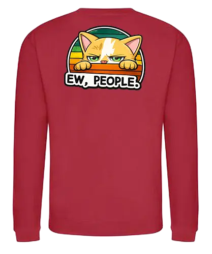 Ew, People. Back - Simlow, Twitch, Streamer, Katze, Chaos, Liebe, Herz - Sweatshirt