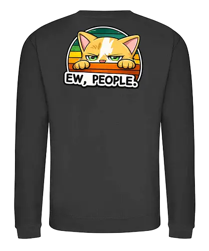 Ew, People. Back - Simlow, Twitch, Streamer, Katze, Chaos, Liebe, Herz - Sweatshirt