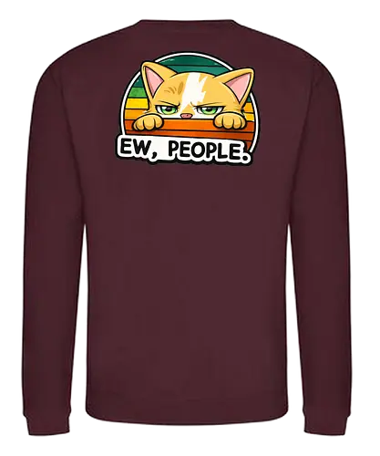 Ew, People. Back - Simlow, Twitch, Streamer, Katze, Chaos, Liebe, Herz - Sweatshirt