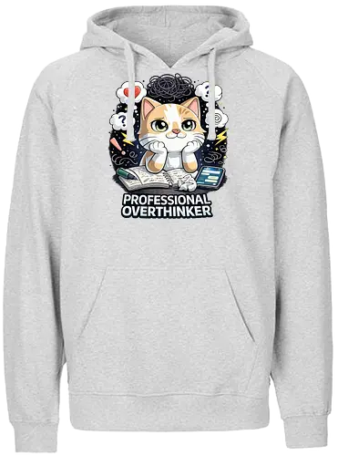 Professional Overthinker - Simlow, Twitch, Streamer, Katze, Chaos - Fairtrade Hoodie