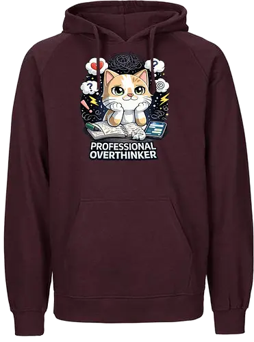 Professional Overthinker - Simlow, Twitch, Streamer, Katze, Chaos - Fairtrade Hoodie