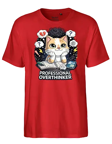 Professional Overthinker - Simlow, Twitch, Streamer, Katze, Chaos - Fairtrade T-Shirt
