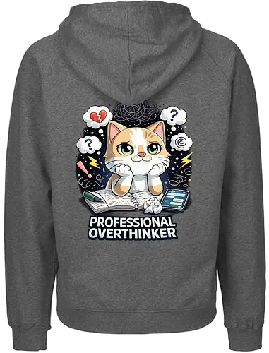 Professional Overthinker Back - Simlow, Twitch, Streamer, Katze, Chaos - Fairtrade Hoodie