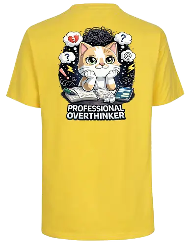 Professional Overthinker Back - Simlow, Twitch, Streamer, Katze, Chaos - Fairtrade T-Shirt