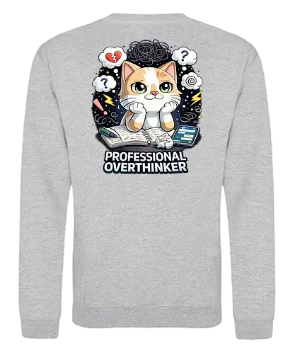 Professional Overthinker Back - Simlow, Twitch, Streamer, Katze, Chaos - Sweatshirt