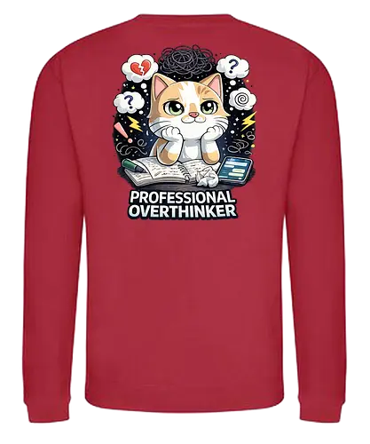 Professional Overthinker Back - Simlow, Twitch, Streamer, Katze, Chaos - Sweatshirt
