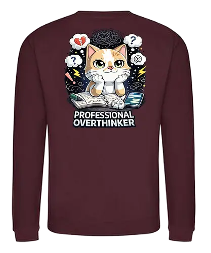 Professional Overthinker Back - Simlow, Twitch, Streamer, Katze, Chaos - Sweatshirt