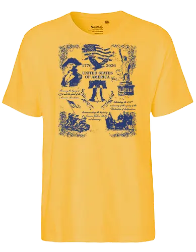 250th Anniversary USA - 250th anniversary, 1776, 1776 2026, 250 years, 250 years america, 4th of july, america, bicentennial, fourth of july, history, independence day, memorial day, patriotic, red white and blue, semiquincentennial - Fairtrade T-Shirt