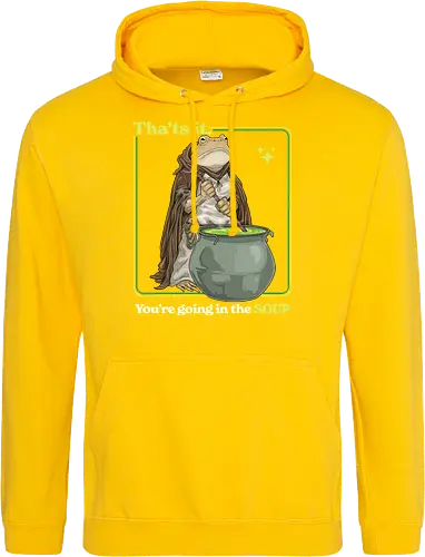 That's it You're Going In The Soup - thats it youre going in the soup, dark humor, frog, funny, funny meme, gen z, humor, sarcasm, silly, soup, toad, unhinged, weird, weirdcore, wizard - Standard Hoodie