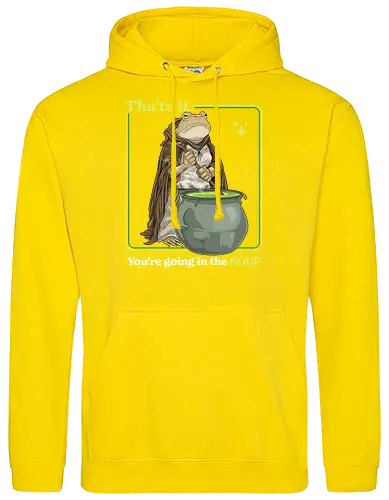 That's it You're Going In The Soup - thats it youre going in the soup, dark humor, frog, funny, funny meme, gen z, humor, sarcasm, silly, soup, toad, unhinged, weird, weirdcore, wizard - Standard Hoodie