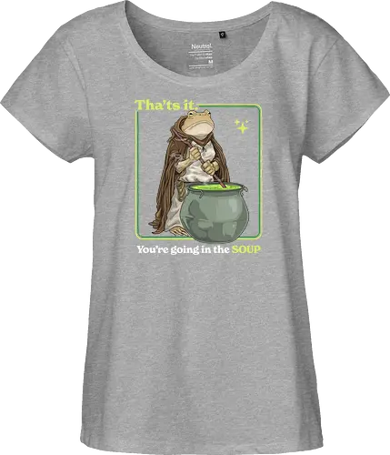 That's it You're Going In The Soup - thats it youre going in the soup, dark humor, frog, funny, funny meme, gen z, humor, sarcasm, silly, soup, toad, unhinged, weird, weirdcore, wizard - Fairtrade Girl Shirt