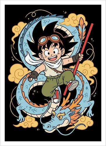 Goku Adventure - Dragon Spirit Anime - Artprint