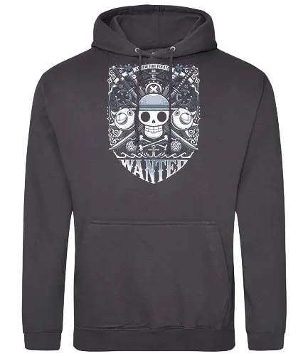 Wanted Pirates - anime, manga, tv series, sea, pirate, pirates, skull, katanas, swords, boat, treasure, fruit, vintage, marine, navy - Standard Hoodie