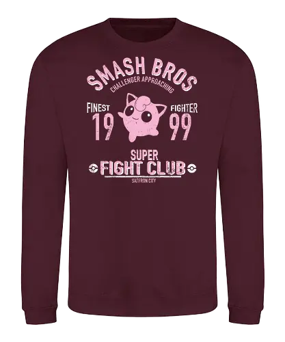 Super Fight Club - Saffron City - pummeluff kämpfer, smash bros, kleidung, safran city, teetan, super smash bros, purin - Sweatshirt