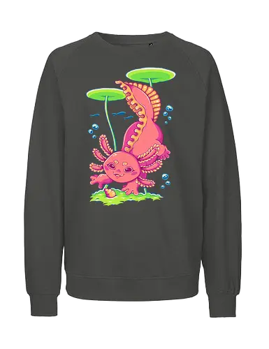 AXLT - axolotl, cute, nature, pink, kawaii, pond, water, animal, fantasy - Fairtrade Sweatshirt