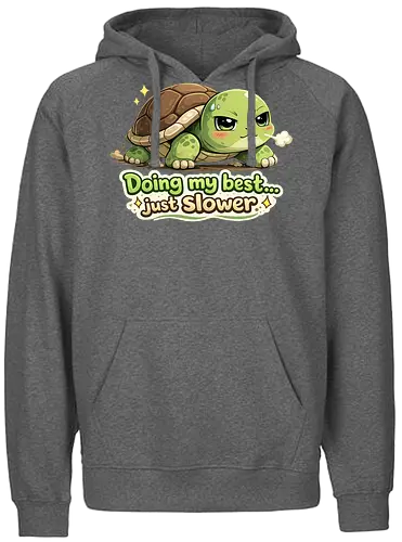 Doing my best… just slower - Smilow, Twitch, Streamer, Katze, Chaos, Turtle - Fairtrade Hoodie
